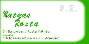 matyas rosta business card