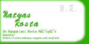 matyas rosta business card